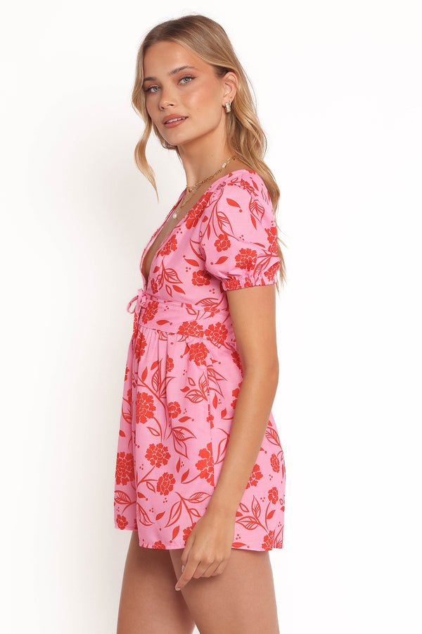 Anthea Playsuit - Pink Red