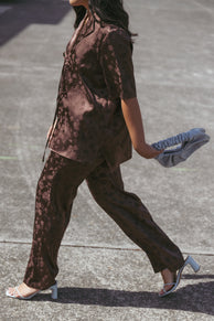 Aaliyah Satin Pants - Chocolate
