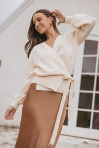 Abbey Ballet Wrap Cardigan - Cream