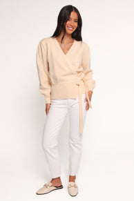 Abbey Ballet Wrap Cardigan - Cream