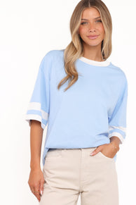 Abril Contrast Tee - Blue