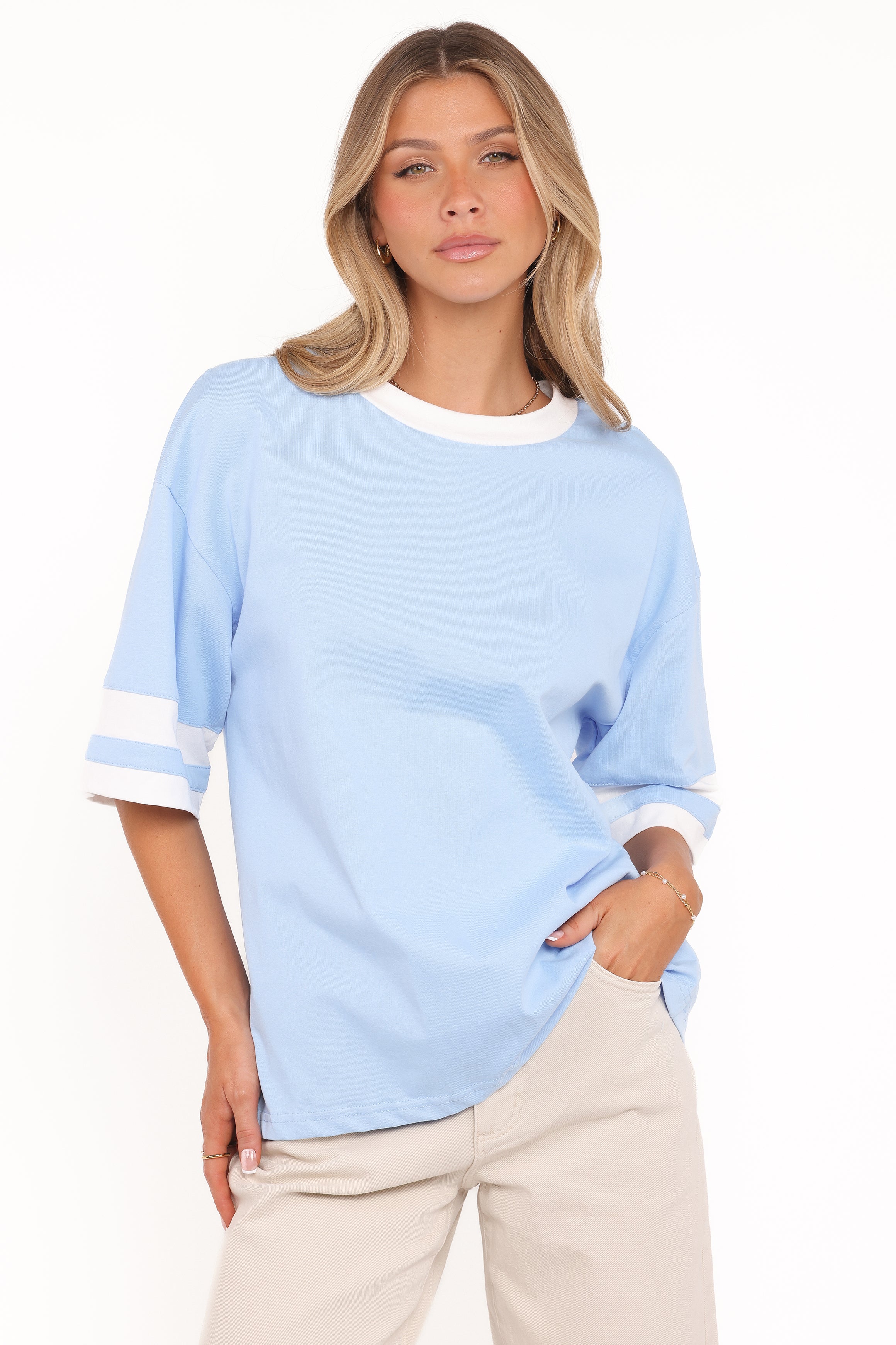 Abril Contrast Tee - Blue
