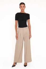 Adrian Adjustable Waist Pants - Taupe