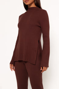 Adrienne Knit Top - Chocolate