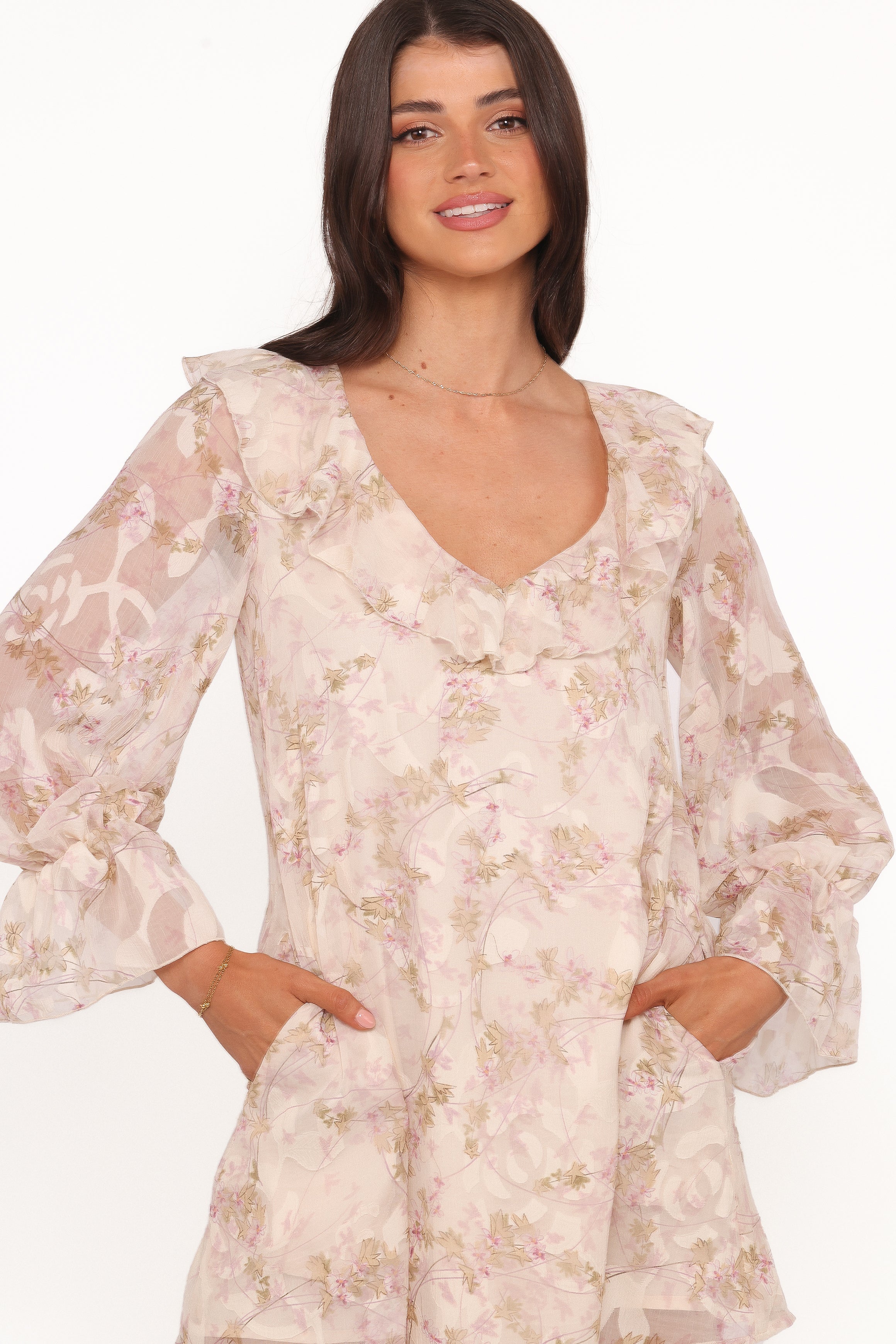 Afton Mini Dress - Cream Floral