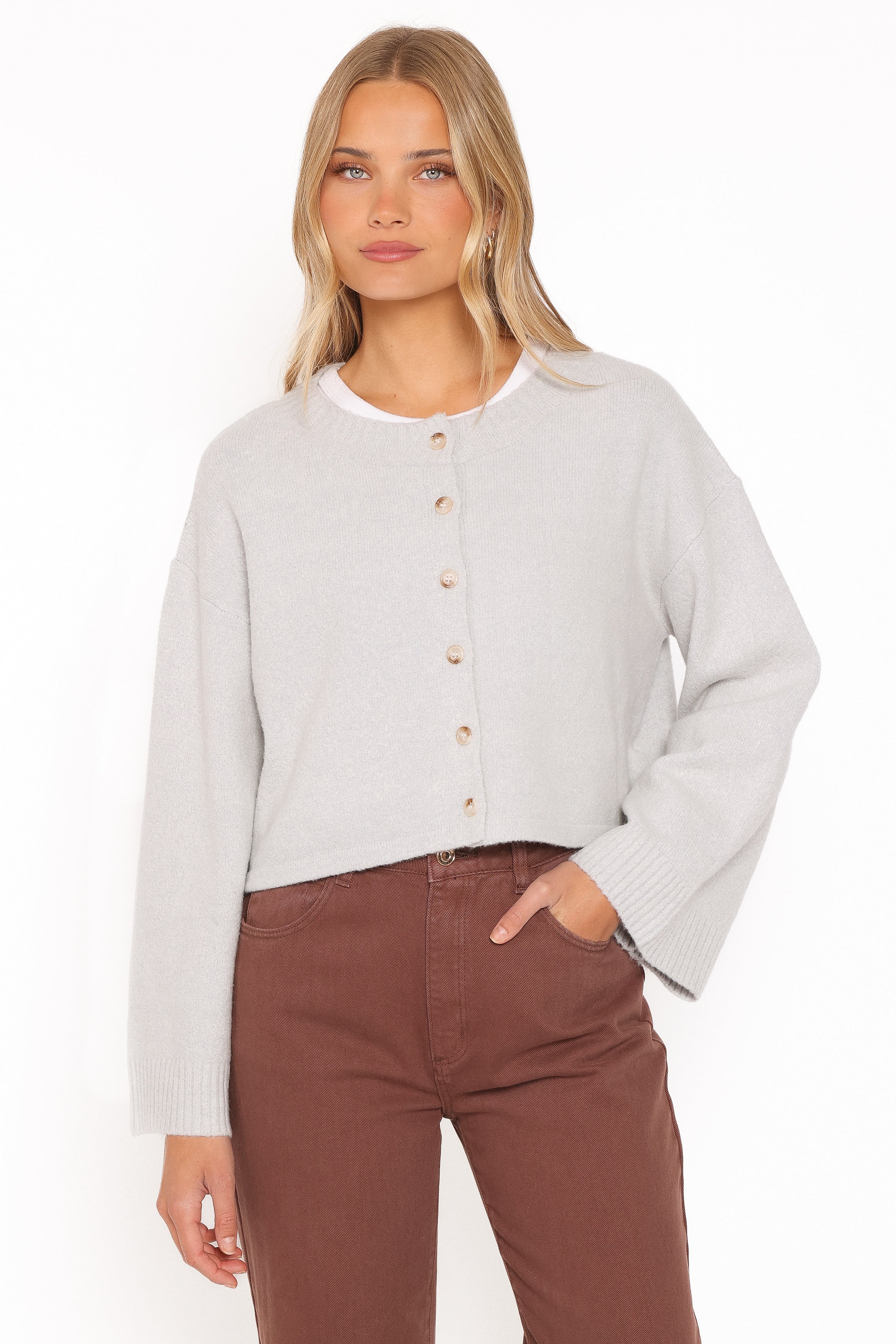 Tori Wide Sleeve Cardigan - Grey