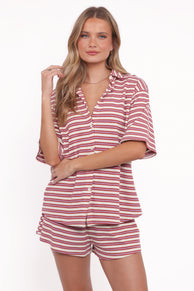 Alden Cotton Knit Set - Lavender Pink Stripe