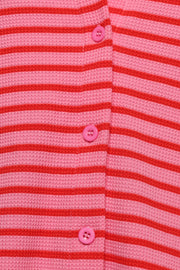 Alden Cotton Knit Set - Pink Red Stripe