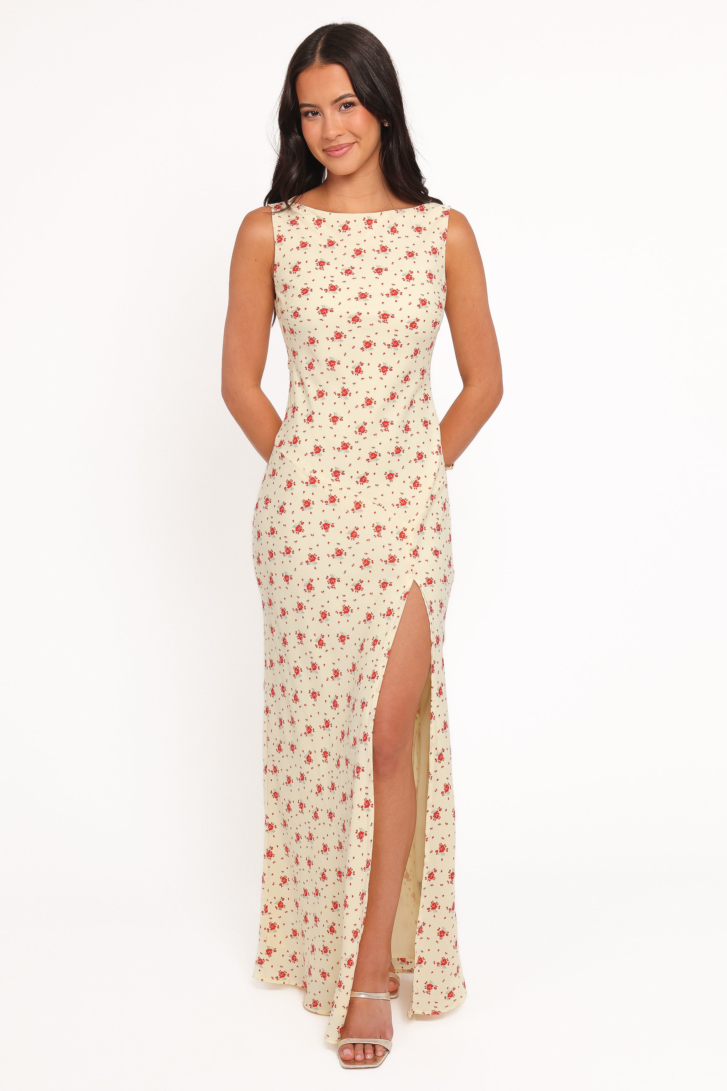Alima Sleeveless Maxi Dress - Yellow Floral