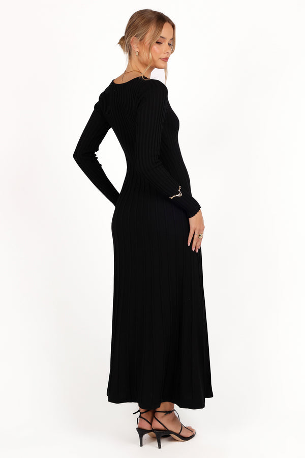 Alison Long Sleeve Maxi Dress - Black