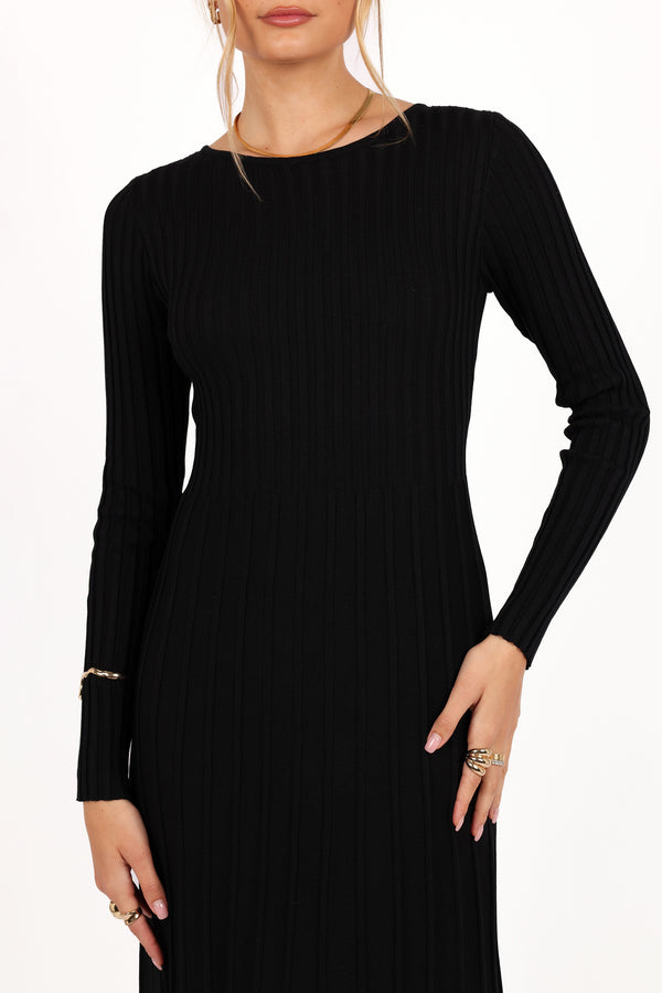 Alison Long Sleeve Maxi Dress - Black