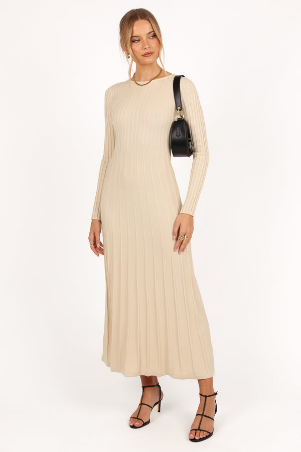 Alison Long Sleeve Maxi Dress - Cream