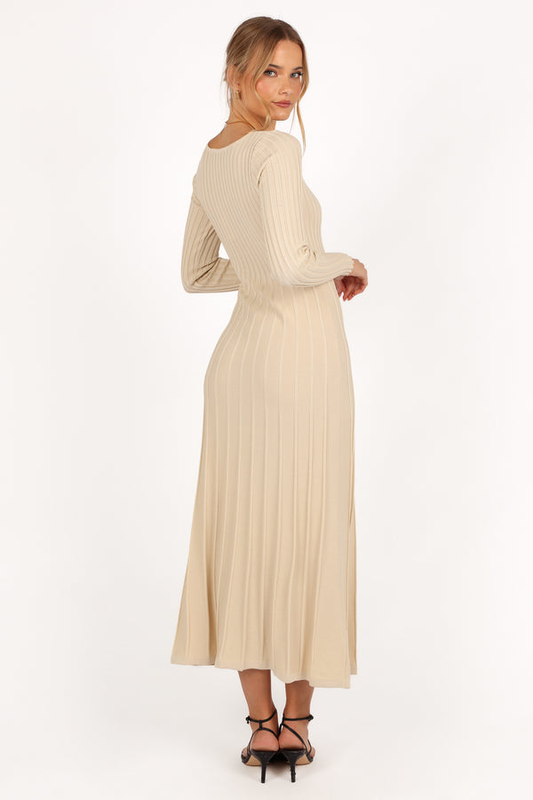 Alison Long Sleeve Maxi Dress - Cream