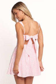 Althea Mini Dress - Pink Gingham