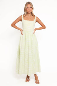 Amberlyn Maxi Dress - Green Gingham