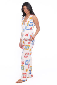 Amicia Wide Leg Pant - Tulip Stamp