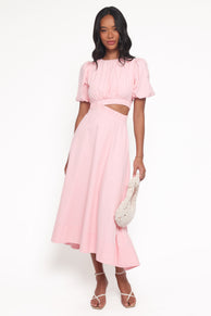Aminah Puff Sleeve Dress - Pink