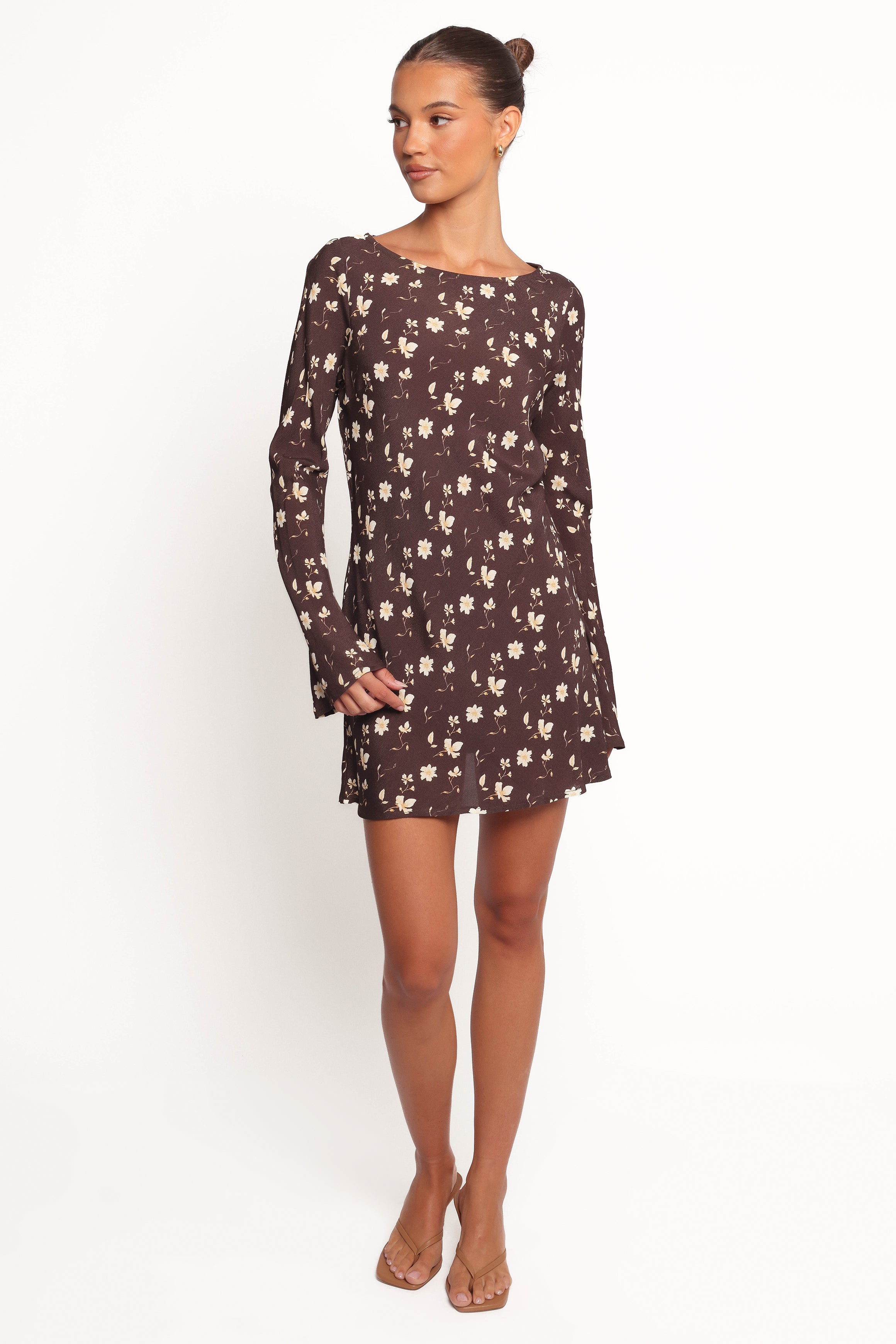 Amity Mini Dress - Brown Floral