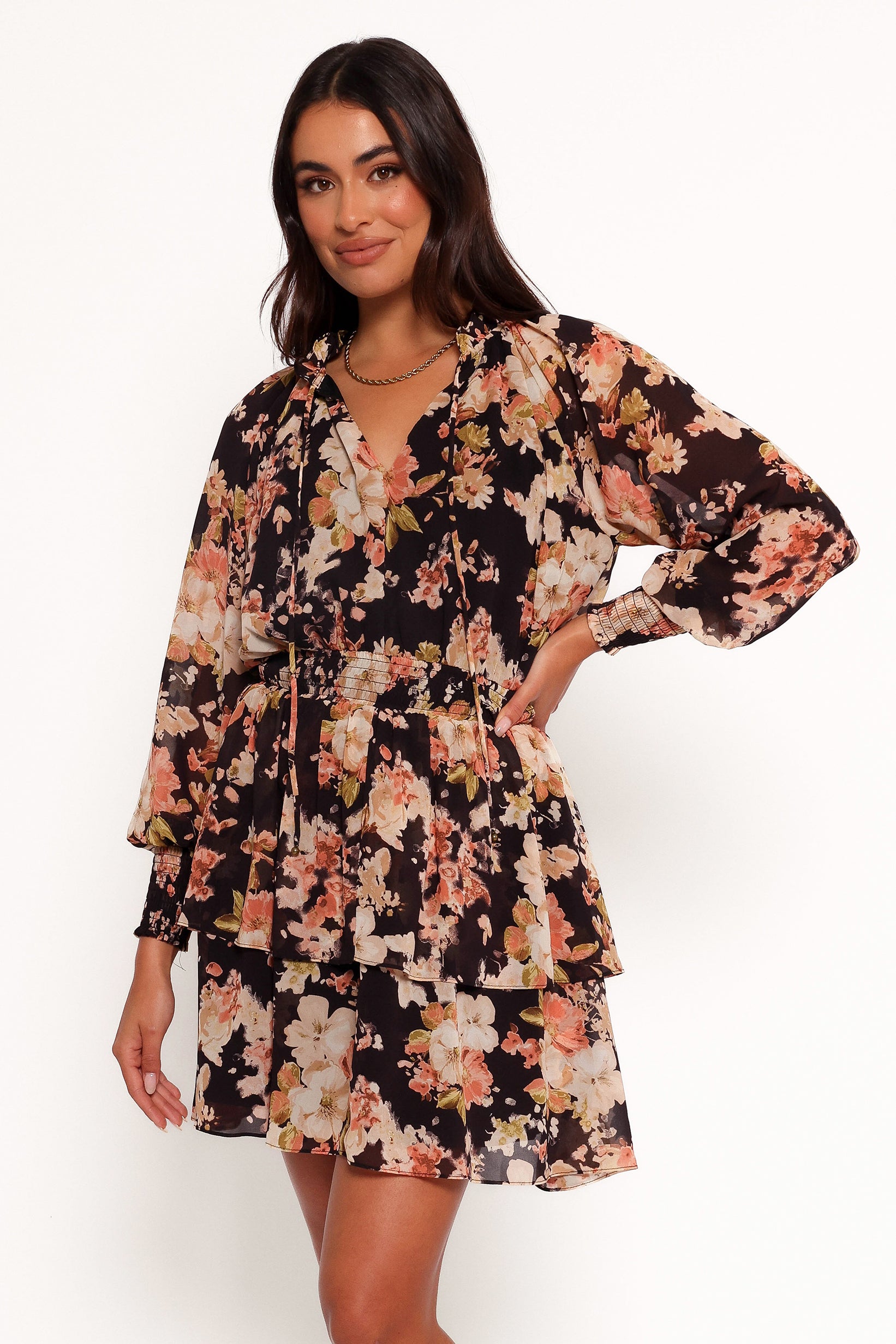 Anita Mini Dress - Black/Pink