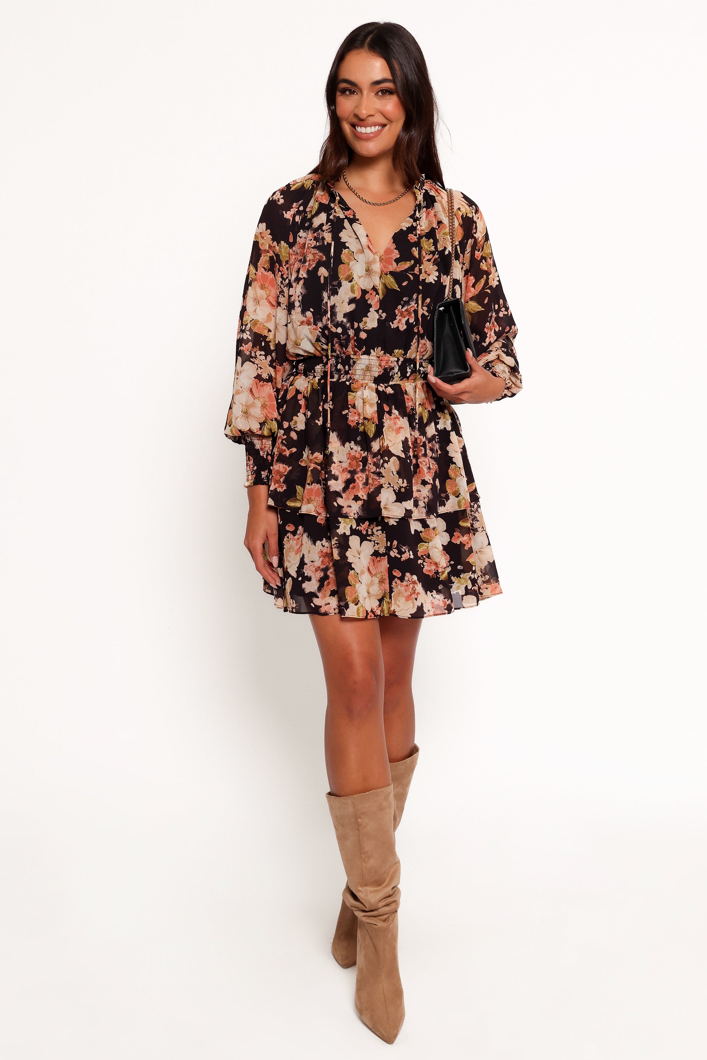 Anita Mini Dress - Black/Pink