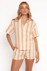 Anita Short Set - Beige Stripes