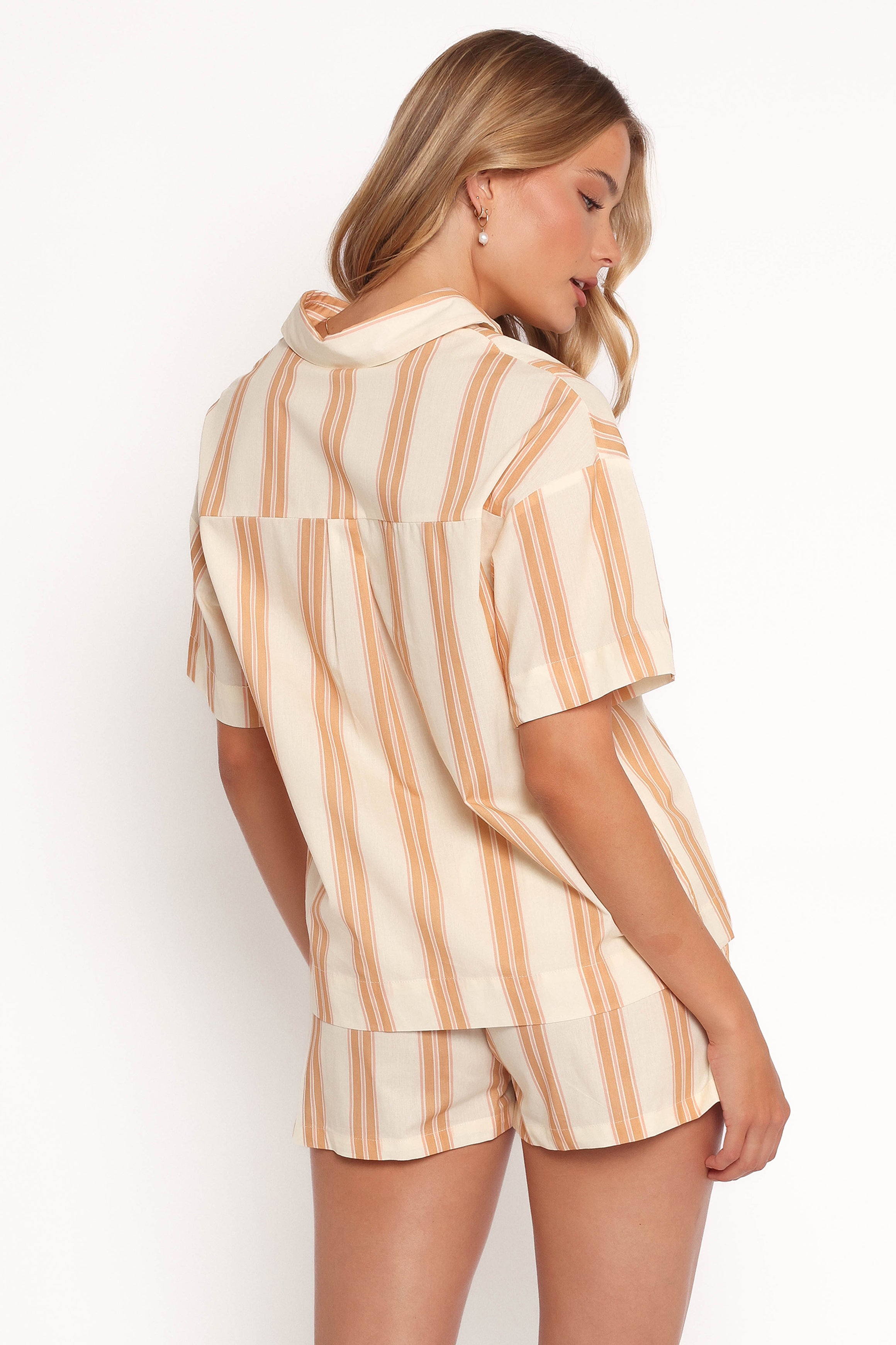 Anita Short Set - Beige Stripes
