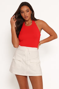 Annelise Knit Halter Top - Red