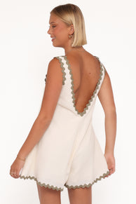 Aoife Playsuit - Cream Olive