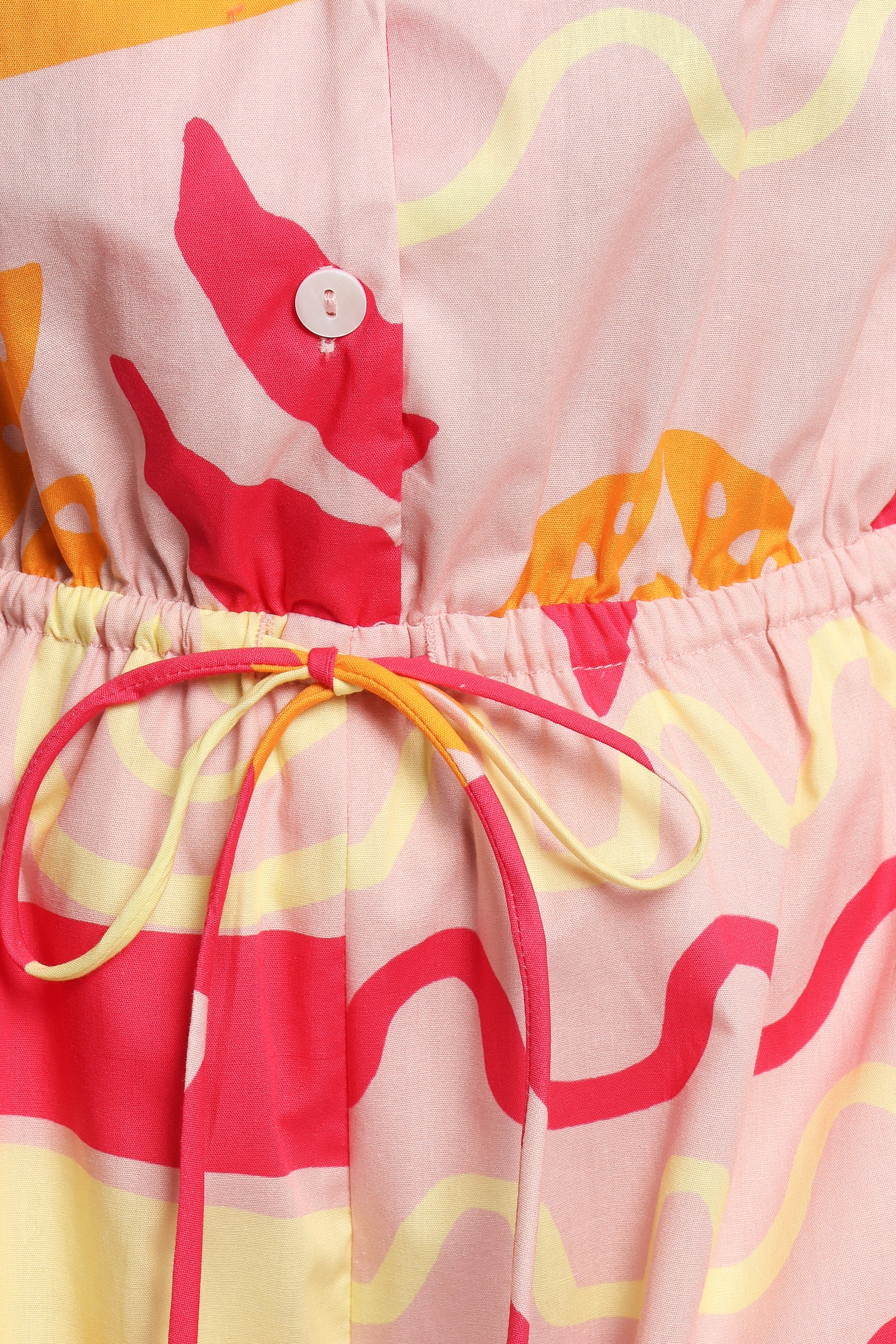 Aria Tie Waist Playsuit - Pink Palm