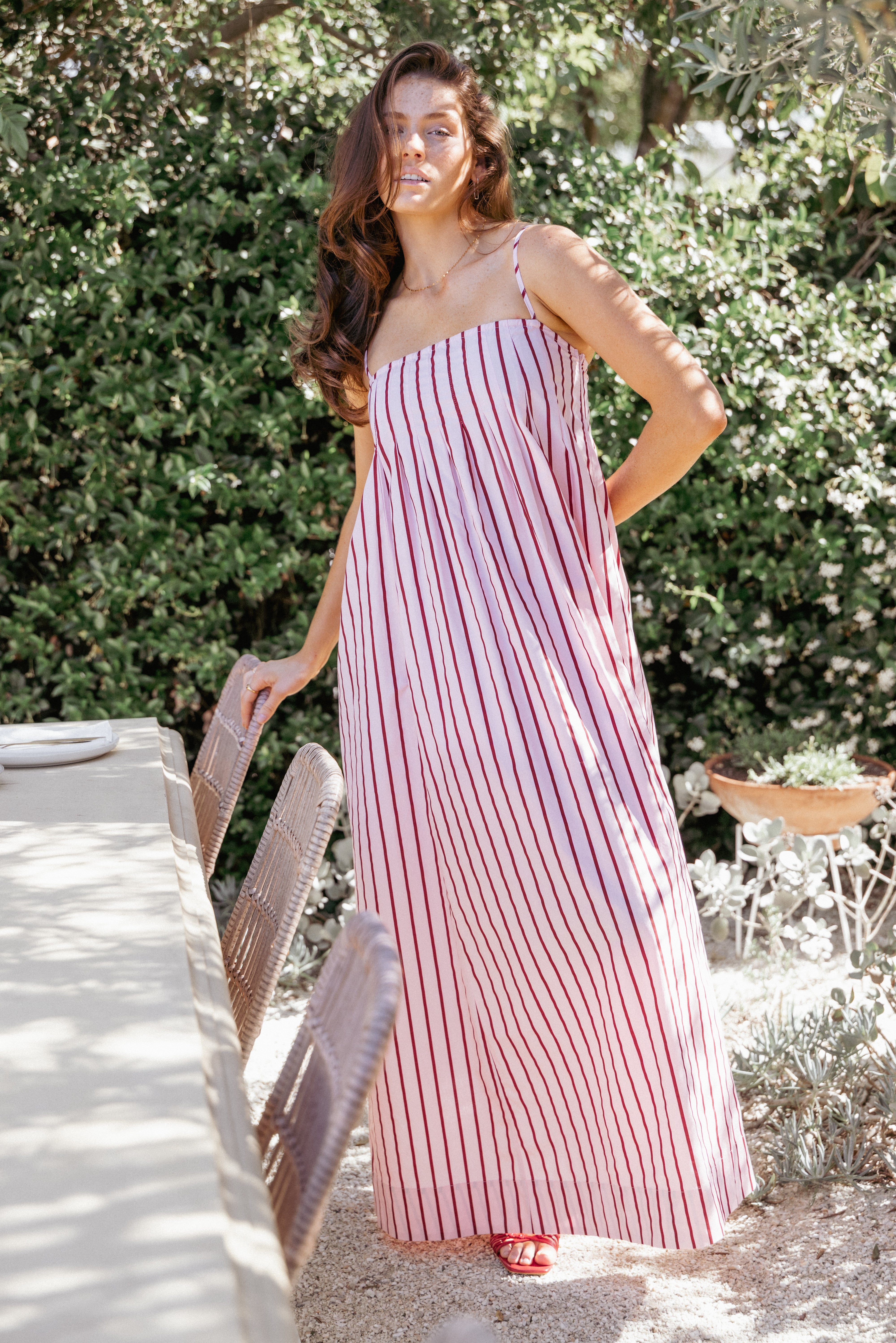 Arletta Maxi Dress - Pink Stripe