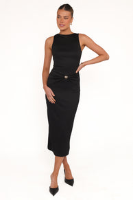 Ashami Midi Dress - Black