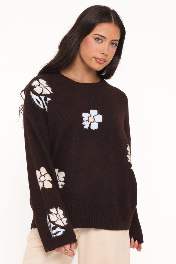 Ashara Knit Sweater - Cocoa Brown
