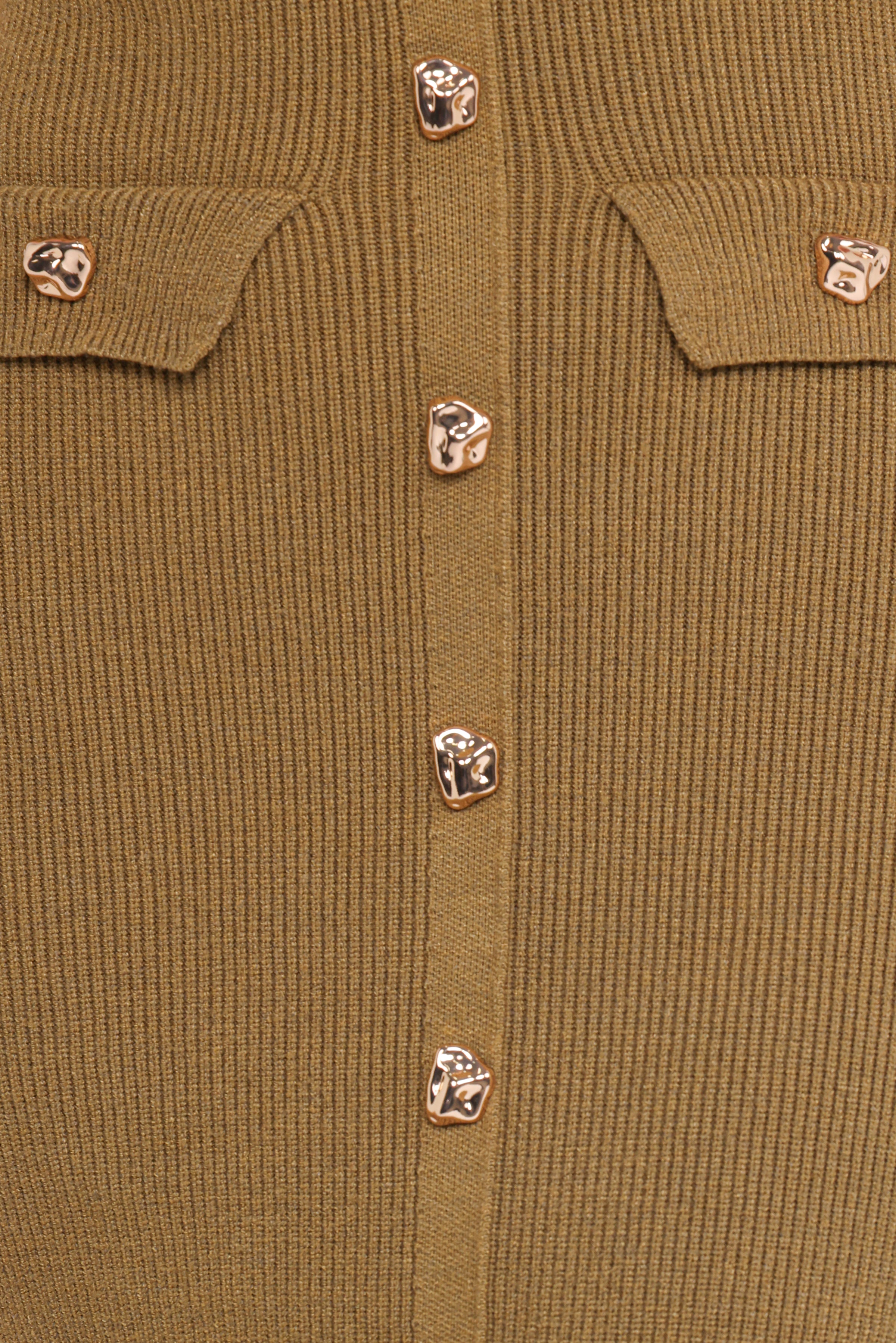 Aspen Button Up Knit Dress - Olive