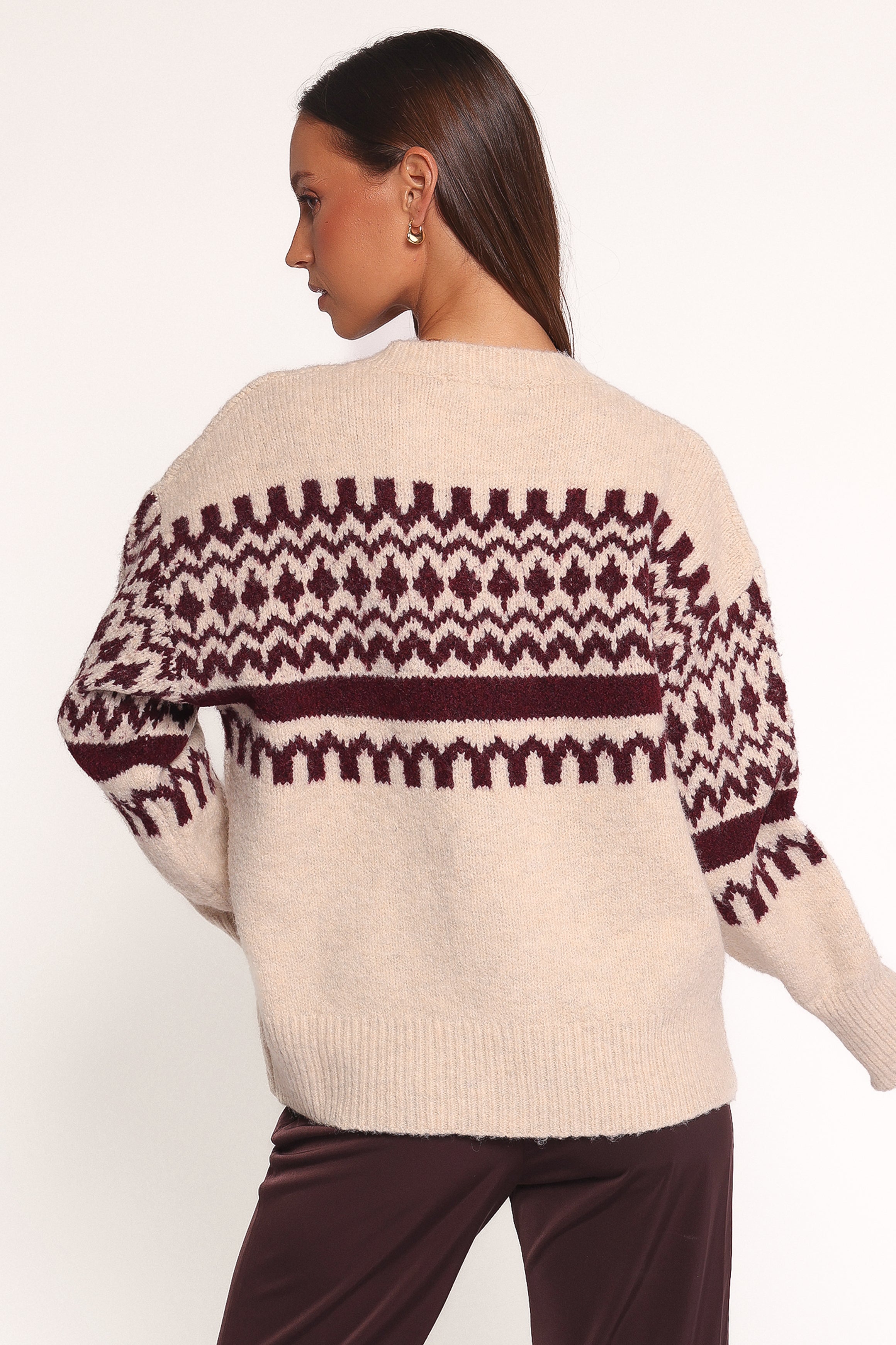 Astrid Sweater - Beige Cherry