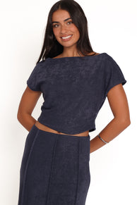 Aria Maxi Skirt Set - Denim Blue