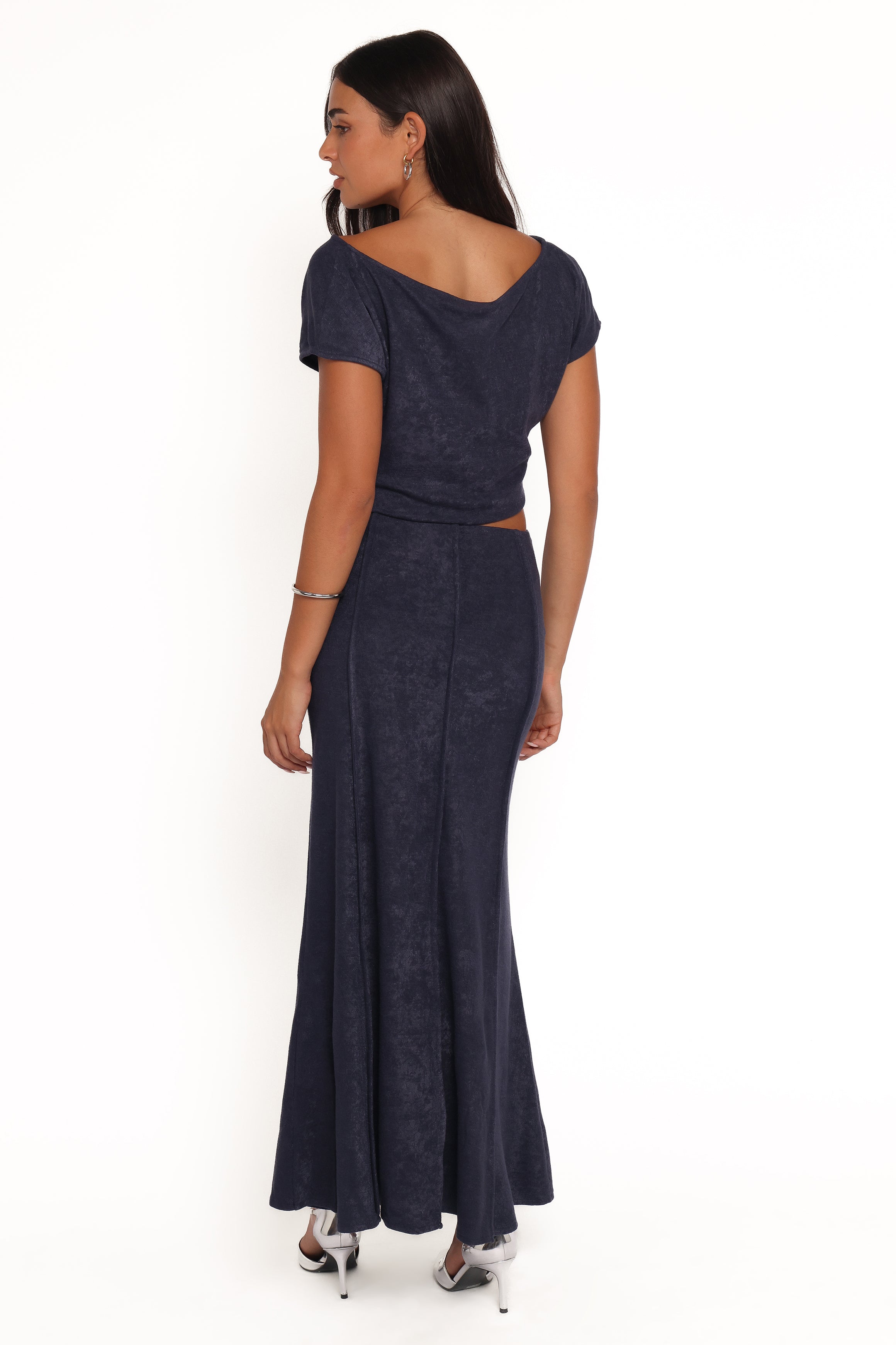 Aria Maxi Skirt Set - Denim Blue