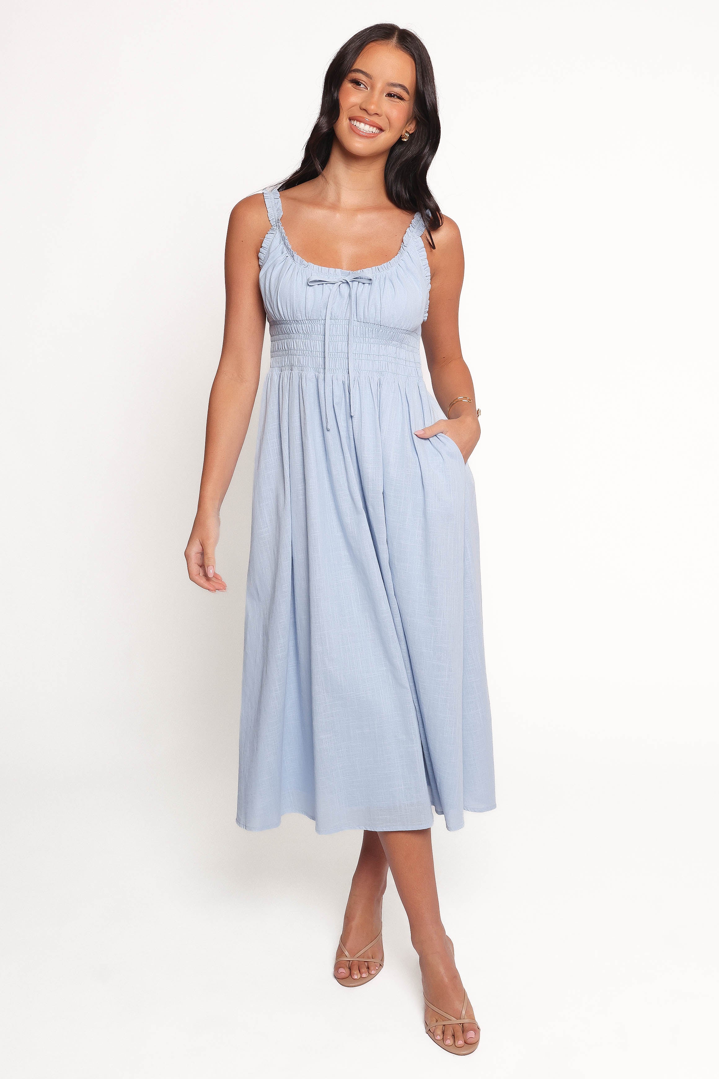 Auguste Midi Dress - Pale Blue