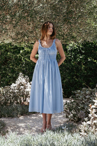 Auguste Midi Dress - Pale Blue