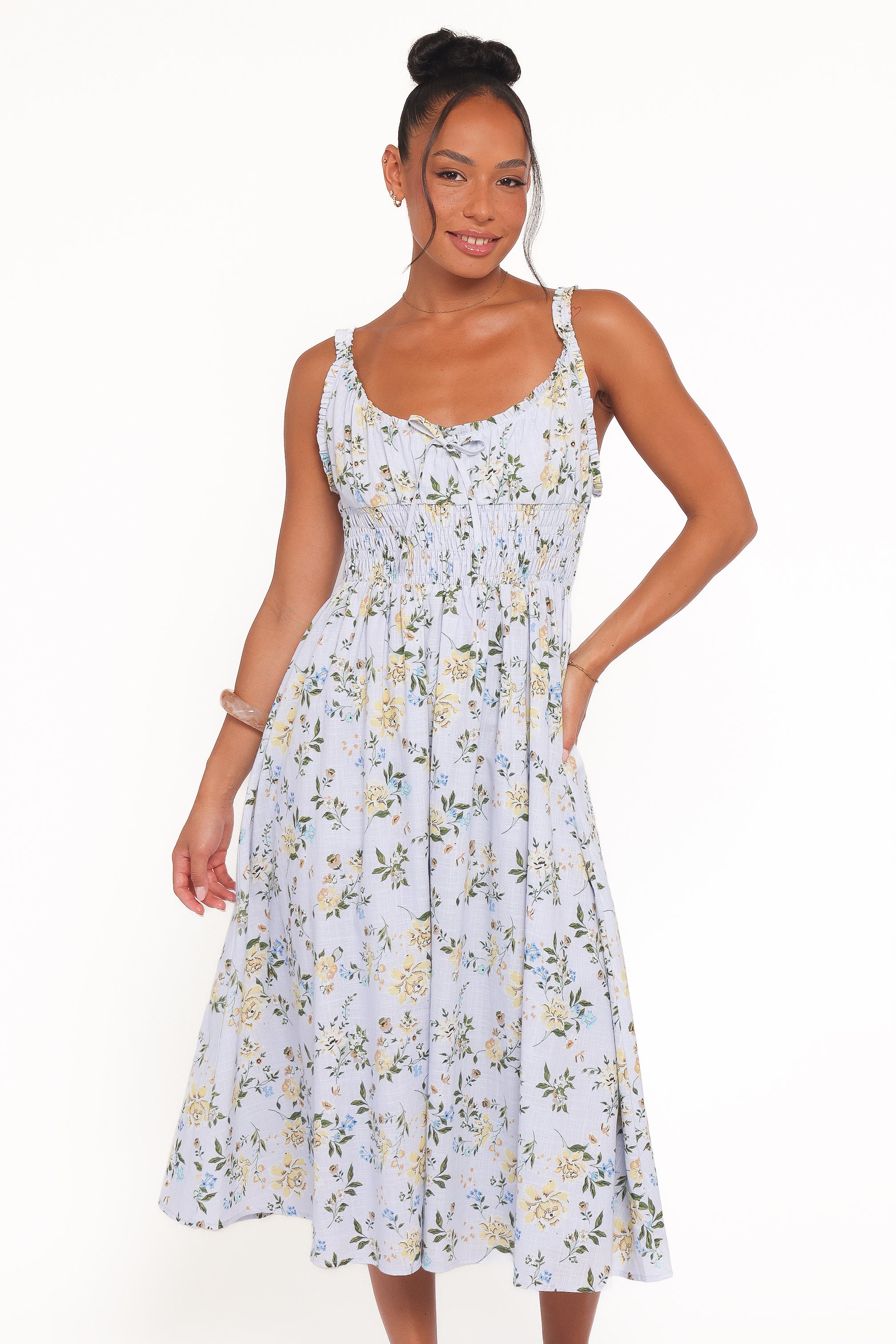 Auguste Midi Dress - Purple Floral