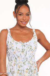 Auguste Midi Dress - Purple Floral