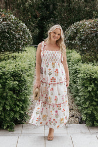 Aurelia Maxi Dress - White Floral