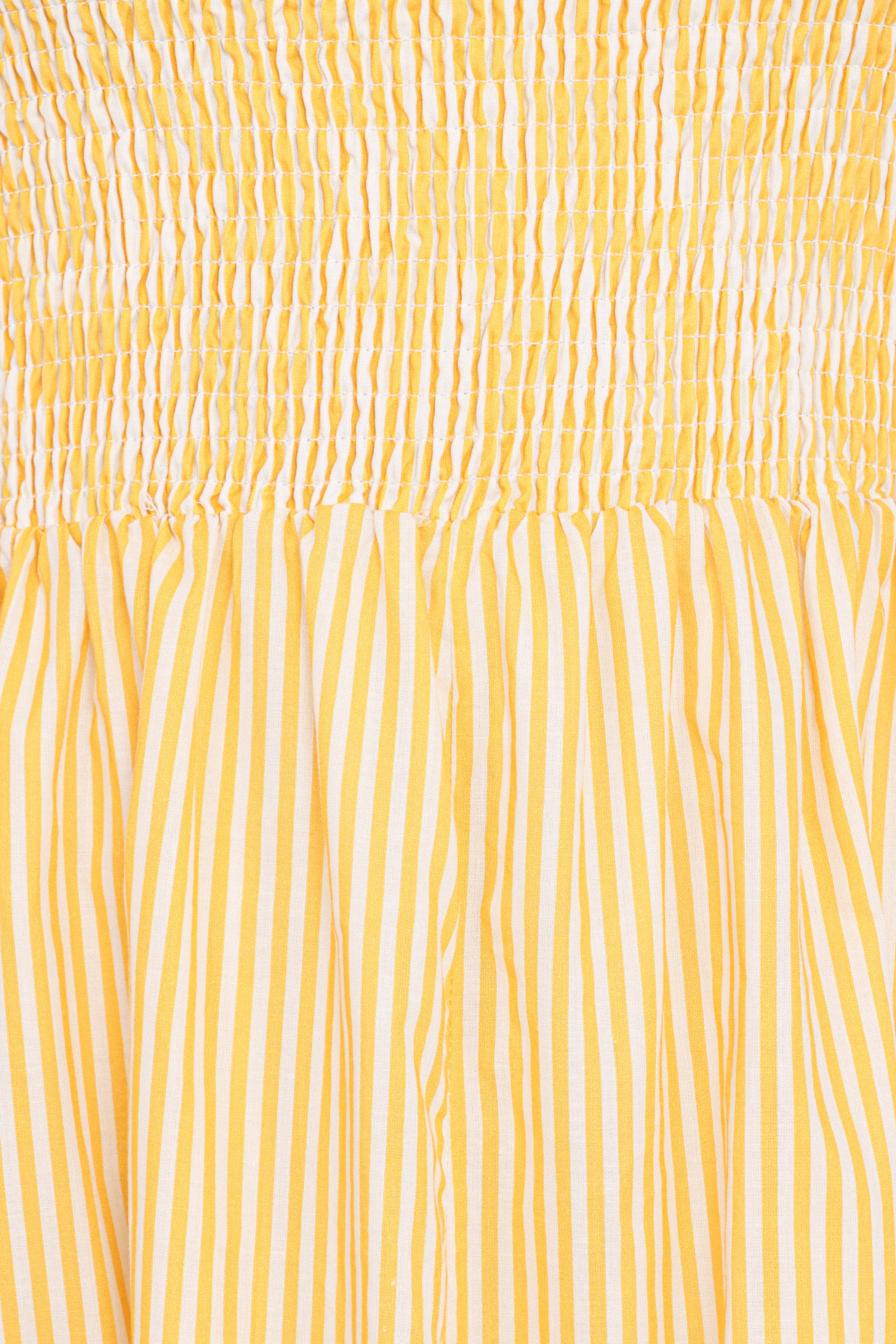 Aviva Smocked Midi Dress - Mango Stripe