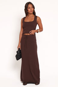 Beatrice Knitted Skirt - Chocolate