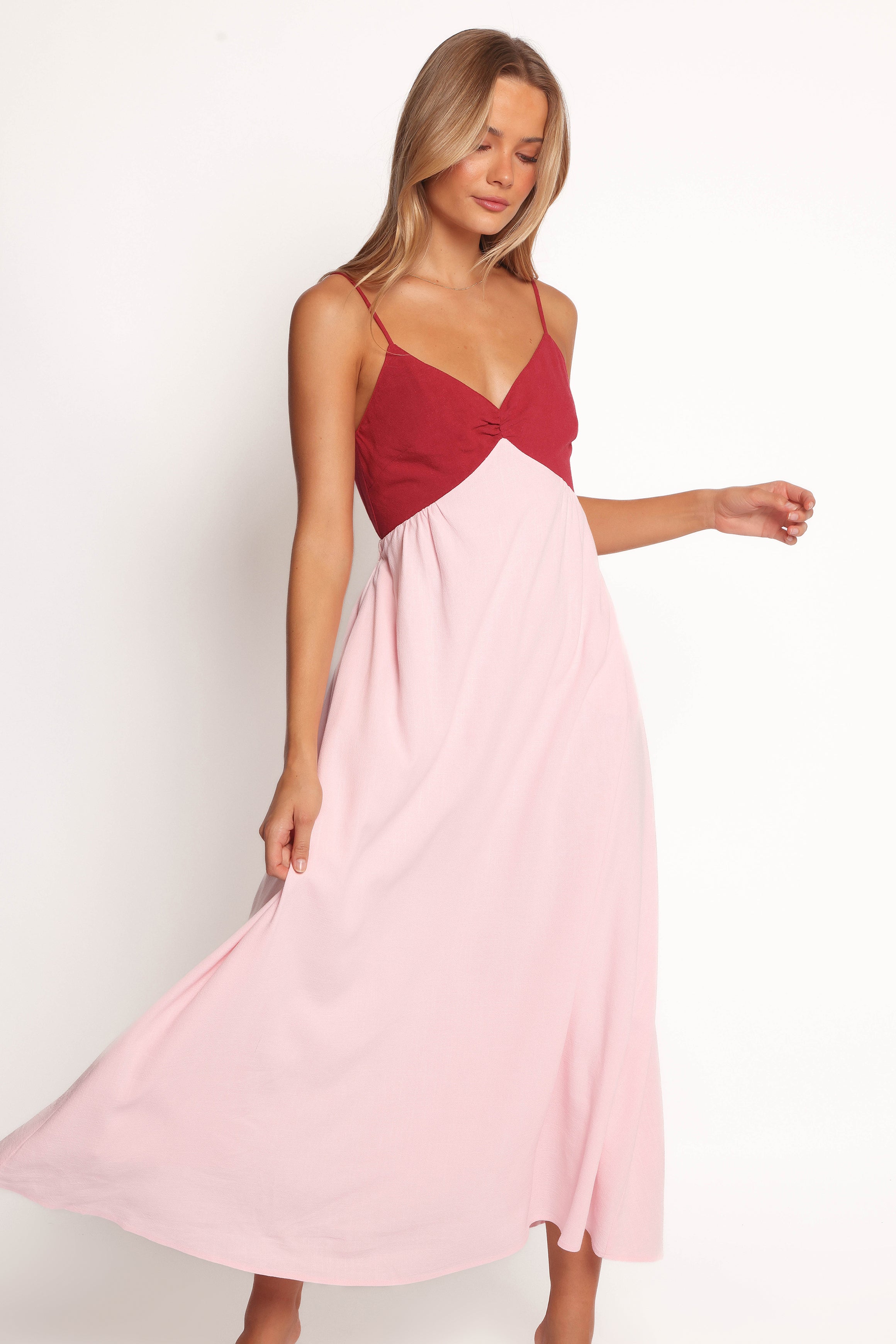 Beatriz Midi Dress - Red/Pink