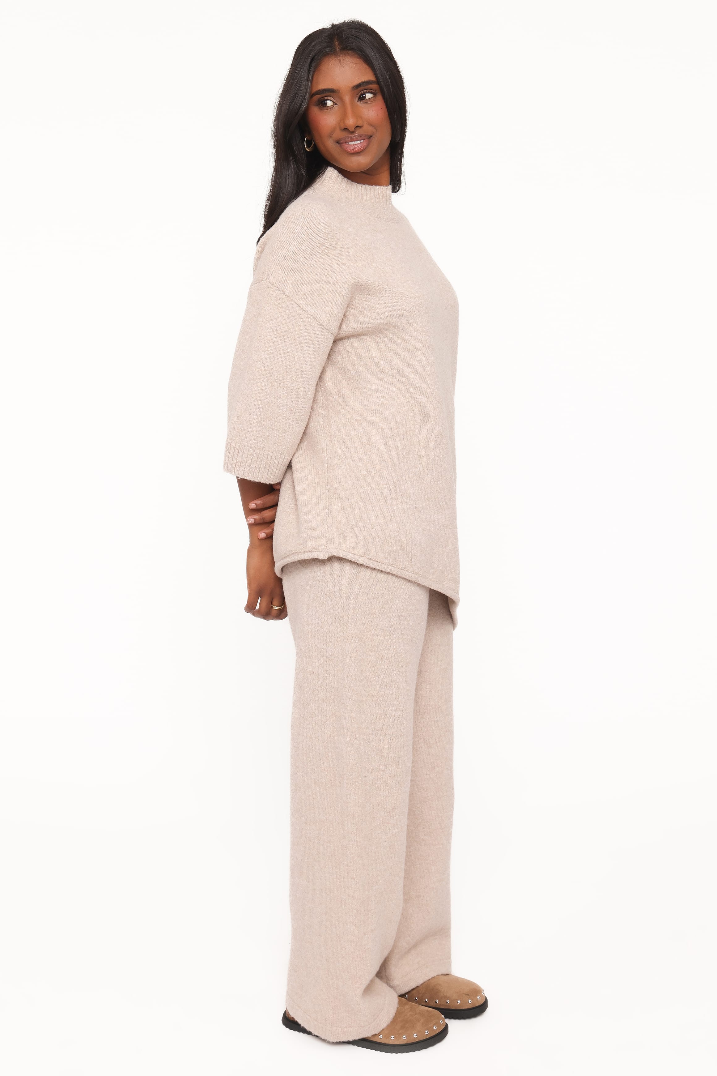 Becky Poncho Pant Set - Beige
