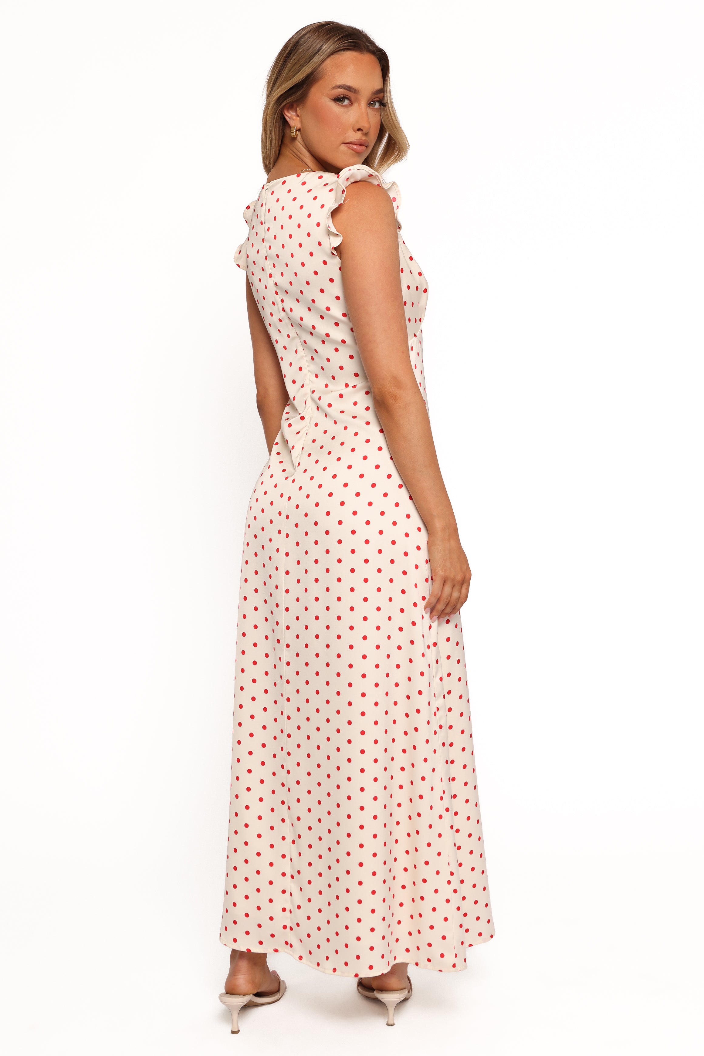 Bette Midi Dress - Red Polka Dot