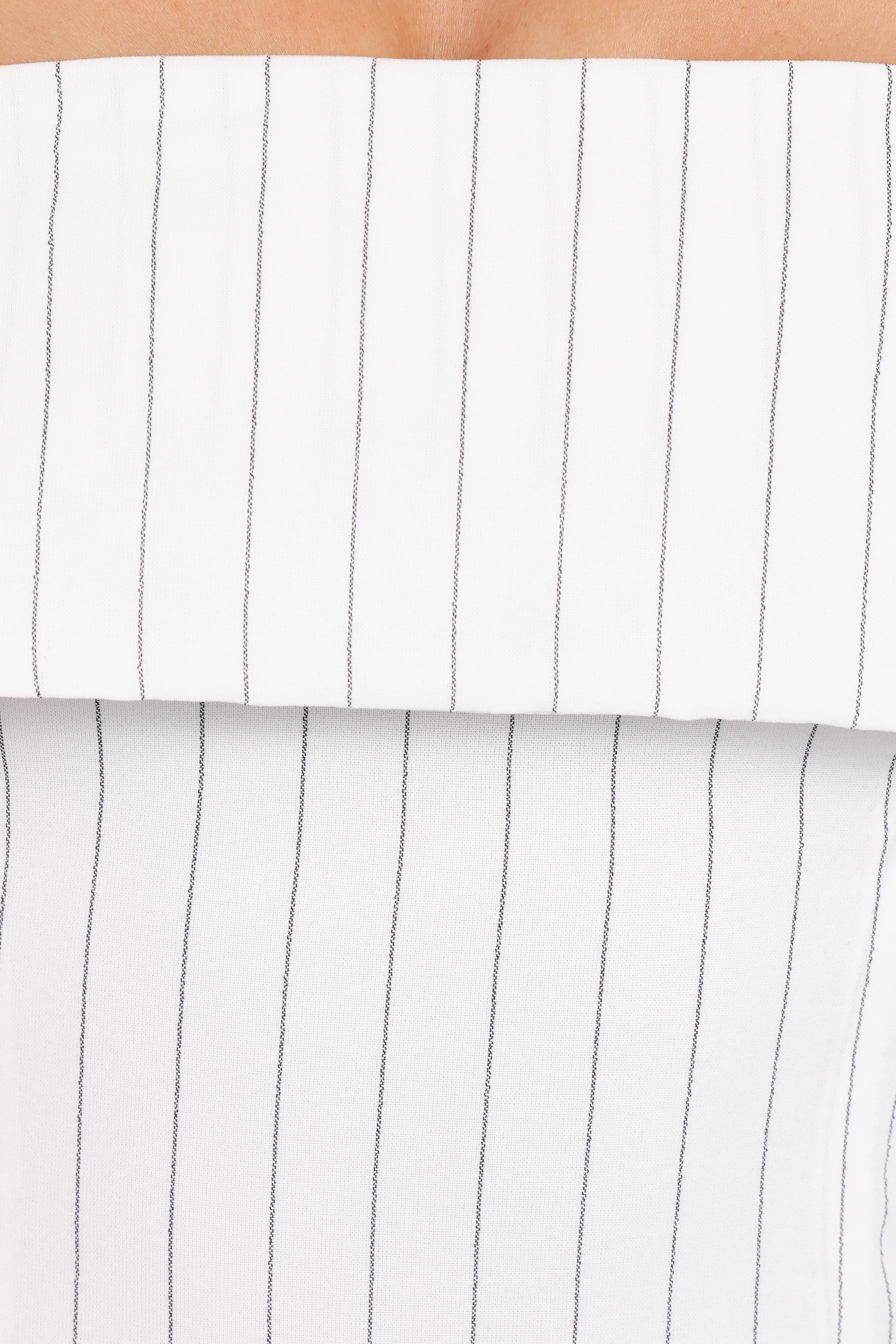 Blakely Wide Leg Pant - White Pinstripe