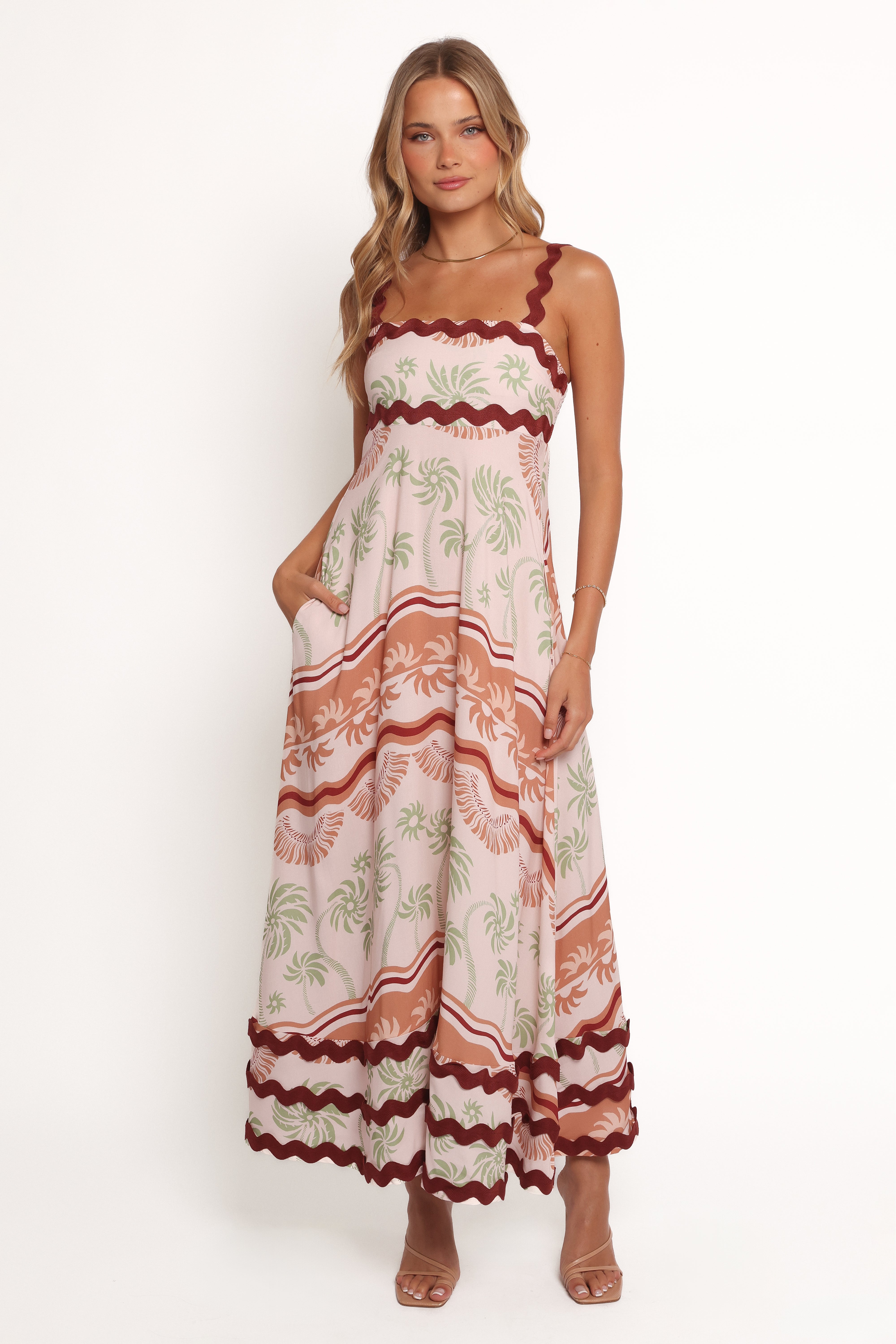 Briella Maxi Dress - Palm Tree Print