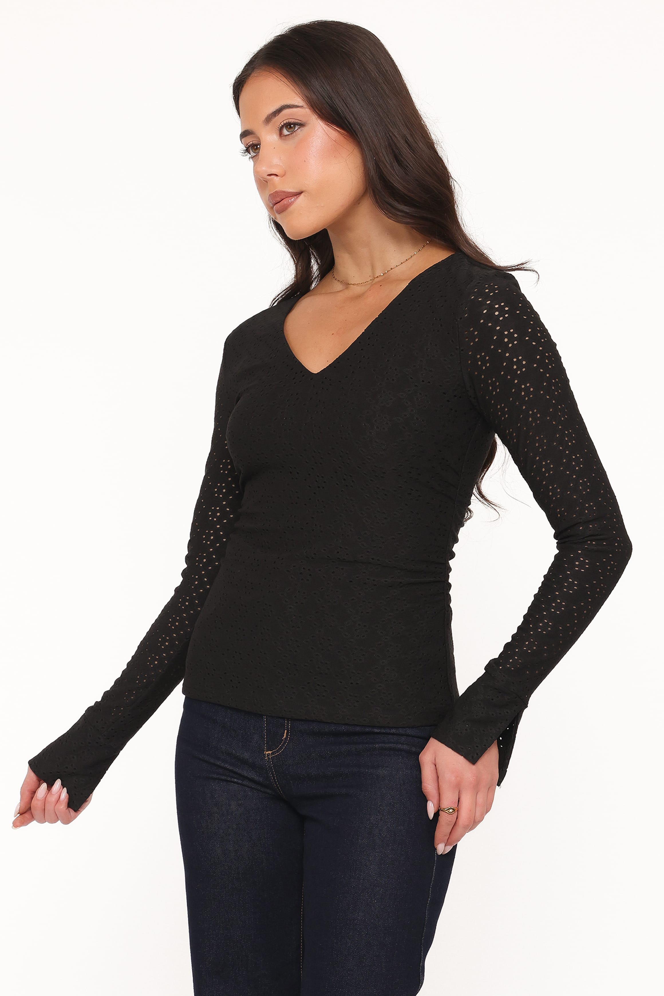 Brooklyn Eyelet Top - Black
