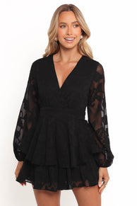 Broxy Long Sleeve Romper - Black